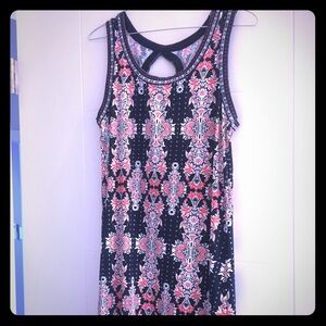 Max Studio Strapless Dress - Black and Pink Floral